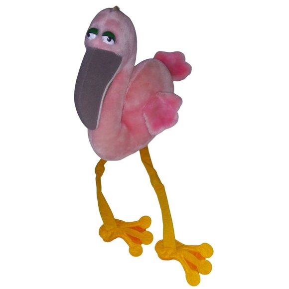 VTG Heartline Pink Flamingo Stuffed Plush Green Eyed Purple Wing Flamingo 1983 - Picture 1 of 12